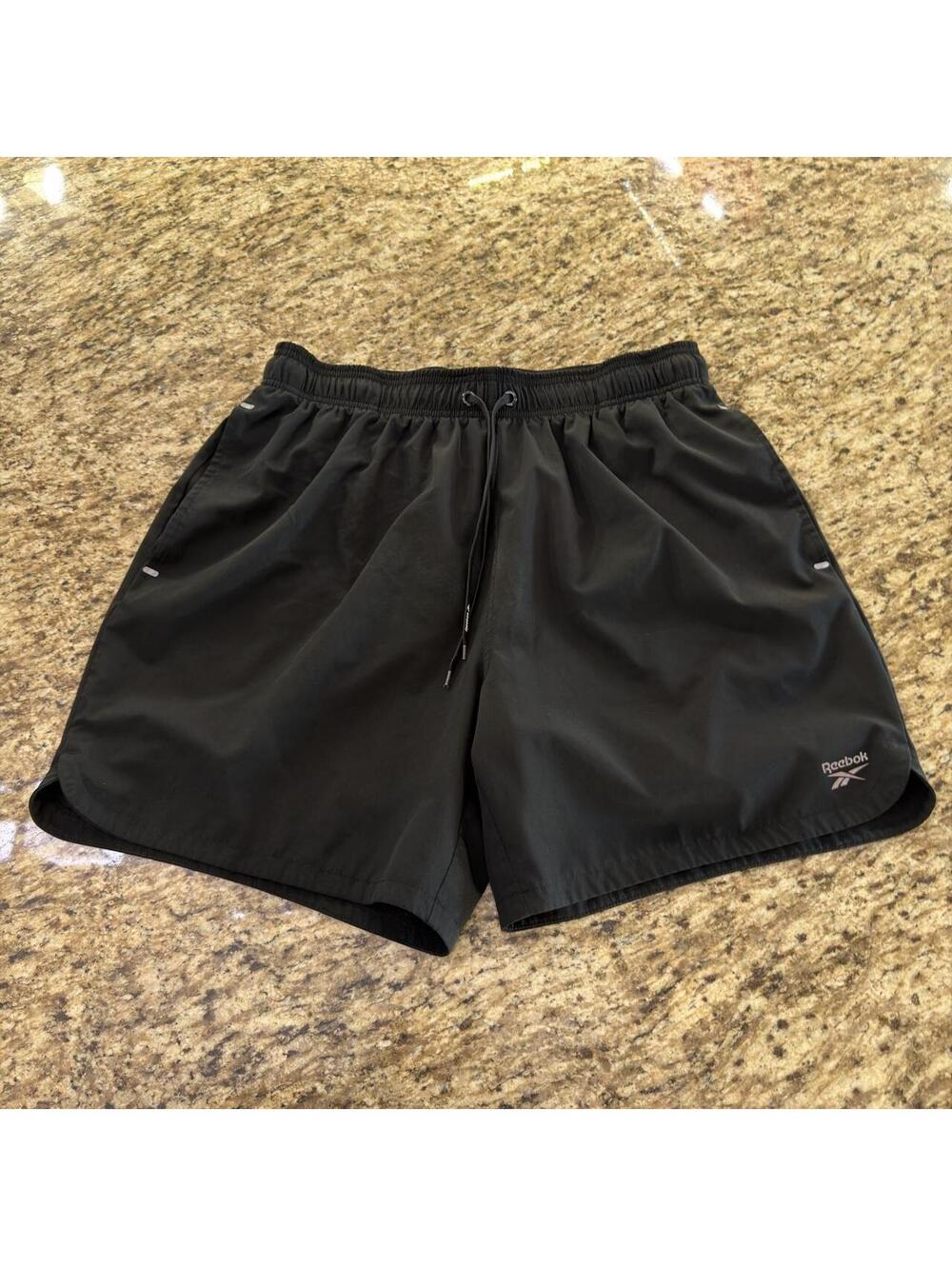 Reebok Men's Black and Green Shorts